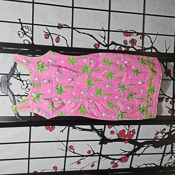 Vanity Collection Dancing Monkey Palm Tree Shift Dress Size Small - Picture 1 of 7